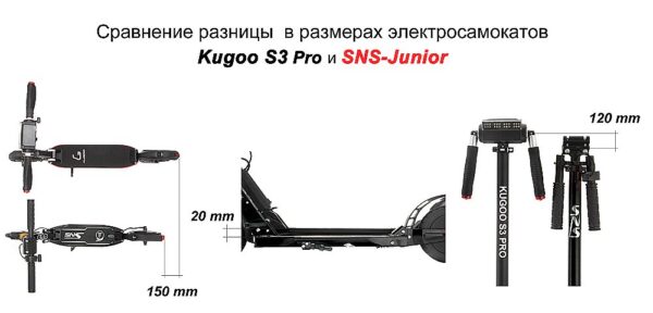 Электросамокат SNS Junior 8 дюймов - Черный — изображение 2