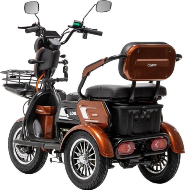 Электроскутер Corso Logan (1200W 72V/23Ah) колеса 300-10, 1 ЯЩИК АККУМ — изображение 3
