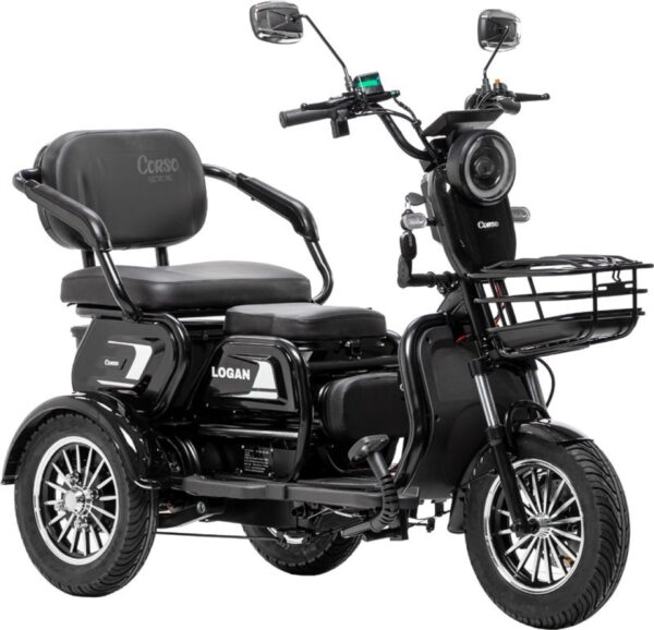 Электроскутер Corso Logan (1200W 72V/23Ah) колеса 300-10, 1 ЯЩИК АККУМ — изображение 4